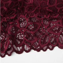Load image into Gallery viewer, Burgundy Sexy Eyelash Lace  Bras for Women