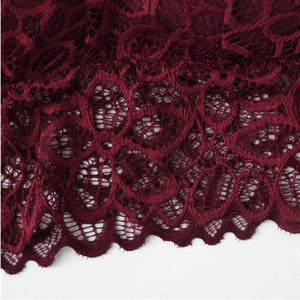 Burgundy Sexy Eyelash Lace  Bras for Women