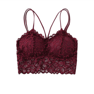 Burgundy Sexy Eyelash Lace  Bras for Women