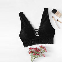 Load image into Gallery viewer, Black Strappy Lace Bralette Women Bra